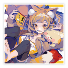 【特別価格】多田野きつね特別展_ぽん豆° ステッカー