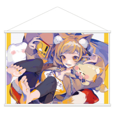 【特別価格】多田野きつね特別展_ぽん豆° タペストリー（B2）