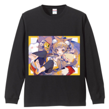 多田野きつね特別展_ぽん豆° 長袖Tシャツ