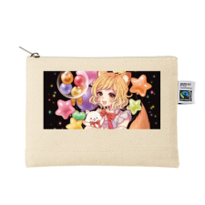 【特別価格】多田野きつね特別展_ユウイナミ  キャンバスフラットポーチ（S）