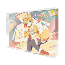 【特別価格】多田野きつね特別展_てんてこ アクリルブロック （長方形）