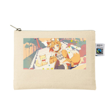【特別価格】多田野きつね特別展_てんてこ  キャンバスフラットポーチ（S）