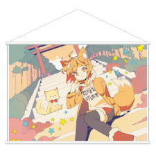 【特別価格】多田野きつね特別展_てんてこ タペストリー（B2）