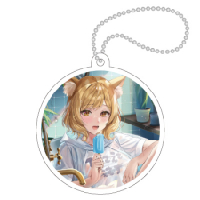 【特別価格】多田野きつね特別展_さかむけ キーホルダー（丸）