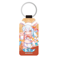 ねこまた（お月見） 合皮キーホルダー（台形）