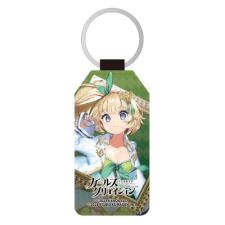 マネ【カラフル大旋風】 合皮キーホルダー（台形）