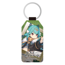レンブラント【暗闇に揺れる蒼炎】 合皮キーホルダー（台形）