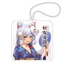 白蔵主（知ったか狐の華涼なる装い） キーホルダー（正方形）