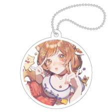 【特別価格】多田野きつね特別展_ちゃんふみ キーホルダー（丸）