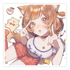 【特別価格】多田野きつね特別展_ちゃんふみ ステッカー