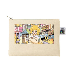【特別価格】多田野きつね特別展_北極まぐ キャンバスフラットポーチ（S）