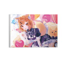 【特別価格】多田野きつね特別展_さくら兎れみ ファブリックパネル（A4）