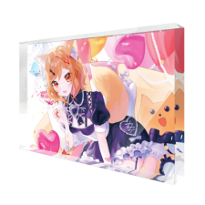 【特別価格】多田野きつね特別展_さくら兎れみ アクリルブロック （長方形）