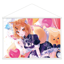 【特別価格】多田野きつね特別展_さくら兎れみ タペストリー（B2）