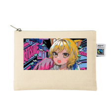 【特別価格】多田野きつね特別展_藻前まっく キャンバスフラットポーチ（S）