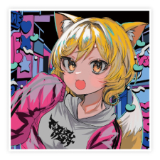 【特別価格】多田野きつね特別展_藻前まっく ステッカー