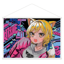 【特別価格】多田野きつね特別展_藻前まっく タペストリー（B2）