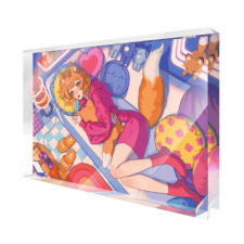 【特別価格】多田野きつね特別展_めめんち アクリルブロック （長方形）