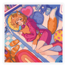【特別価格】多田野きつね特別展_めめんち ステッカー